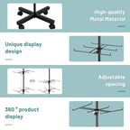 Flenpptly Retail Display Stand Rotating Display Stand 4 Tier Spinning Display Stand for Craft Shows, Jewelry, Keychain, Earring Adjustable Height Retail Display Racks (Black) - color: 4-Tier Black