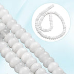 1 Box 148PCS 5x8MM Natural White Jade Beads with Hole Abacus Stone Crystal Energy Power Disk Rondelle Gemstone Flat Loose Spacer Bead for Jewelry Making Bracelet Adult DIY Crafts Supplies - color: White, size: 148pcs