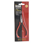 The Beadsmith Flat Nose Pliers, 5 inches (127mm) with Polished Steel Head, Ergonomic Comfort Grip Handle with Double-Leaf Spring