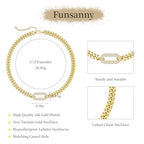Gold Necklace for Women - Chunky 14K Gold Plated Chain Necklace Cuban Link Paperclip Chain Herringbone Statement Choker Necklace for Women Simple Trendy Jewelry Gifts - style: 6mm-cuban chain-gd