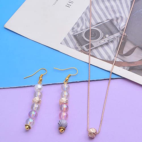 100pcs Rose Golden Rondelle Spacer Beads Alloy Large Hole Beads Tube Column Loose Spacer Beads Craft Supplies for DIY European Bracelet Necklace Jewelry Making - color: Rose Golden
