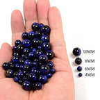 NCB 100pcs Original Natural Stone Beads Gemstone Round Loose Beads 6mm 8mm 10mm (Sapphire Tiger's Eye, 6mm 100Beads) - color: Sapphire Tiger's Eye, size: 6mm 100beads