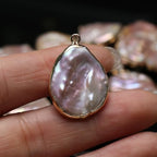 5 Pcs Natural Pearl Pendants Irregular Freshwater Pearl Pendant Charms for Jewelry Making Necklace Bracelet DIY Gift - color: purple