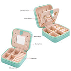 KElofoN Jewelry Organizer Box for Girls Women with Mirror - Small Travel Case (Blue-5) - color: Blue-5