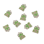 Craftdady Enamel Dangle Charms Pendant Food Animal Flower Cute Charms Colorful Metal Fruit Pendants Hang Ornament for Craft Bracelet Necklace Earring Key Chains Jewelry Making - color: Green Frog