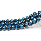 MJDCB Stone Beads 8mm 43pcs Round Sky Blue Tiger's Eye Loose Gemstone Bead Charms for Jewelry Making Bracelet Necklace Earring Pendant - color: Sky Blue Tiger's Eye, size: 8mm