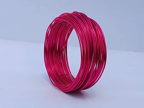 15 Gauge Anodized Aluminum Wire 49 Feet for Jewelry Making Craft DIY（1.5mm,Rose Red,41505） - color: Rose Red, size: 15 Gauge