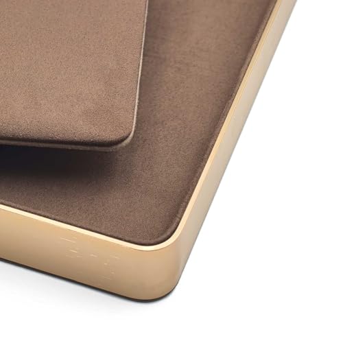 Metal Jewelry Tray, Valet Tray, Bedside Table and Desktop Organizer. It is Stackable and can be Used to Display Watches, Rings, Earrings and Bracelets（Brown） - color: Brown