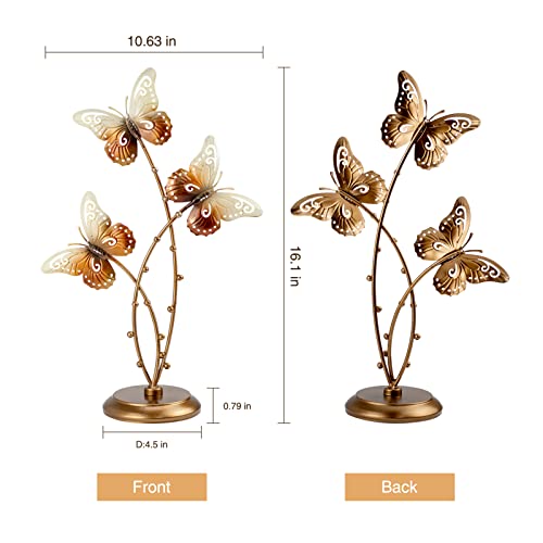 Gold Butterfly Jewelry Organizer Stand Display Earring Organizer Necklace Holder Stand Rack Jewelry Tower Metal Jewelry Stand Wedding Earring, Necklace Ring Jewelry Tree Home Decoration Gift for Woman - style: Butterfly