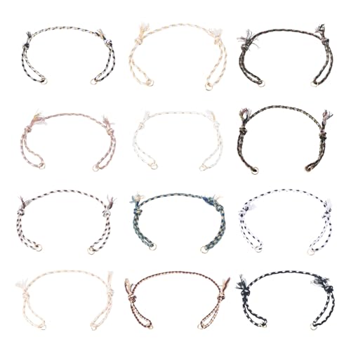 36Pcs Adjustable Braided Cord Bracelets 10-1/4 Inch Colorful Polycotton Adjustable Bracelets,Bracelet String with Clasp,Thread Half Finished Bracelet for Wrist DIY Women Jewelry Making - color: Spot