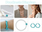 300pcs Turquoise Star Beads for Jewelry Making Natural Stone Lanyard Spacer Beads for Garland Keychain DIY Handmade Craft Necklace Bracelet Supplies - color: Turquoise Star
