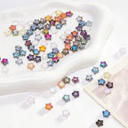 Glass Beads, KLFHS 100PCS 8MM Star Beads, Cute Star Bead Mixed Color Glass Bead Bulk for DIY Jewelry Making Bracelet Necklace Earring Phone Strap Keychain Crafting - color: Star