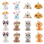 Beadthoven 16Pcs Resin Dog Charms 8 Styles 3D Opaque Dog Pendants Cute Cartoon Puppy Dangle Charms Lovely Animal Pendants for DIY Earrings Necklace Bracelets Keychains Jewelry Making Supplies - color: Mixed Color