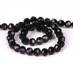 300PCS 4mm Jet Black Faceted Round Roundel Glass Beads for DIY Crafts - color: Jet Black, size: 4mm/300pcs