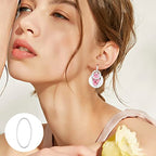 80 Pcs 4 Szie Open Bezel Pendants Hollow Frame Pendant Earrings Hoops Pendant Oval Frame Pendants Connectors Soldered Linking Ring for Earrings Findings DIY Craft Jewelry Making Accessory (Silver) - color: Oval-silver