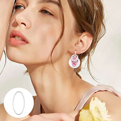80 Pcs 4 Szie Open Bezel Pendants Hollow Frame Pendant Earrings Hoops Pendant Oval Frame Pendants Connectors Soldered Linking Ring for Earrings Findings DIY Craft Jewelry Making Accessory (Silver) - color: Oval-silver