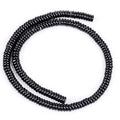 GEM-Inside 2x6mm Natural Polished Black Agate Stone Heishi Disc Rondelle Spacer Beads for Jewelry Making Full 15" Strand Energy Stone Healing Power Crystal - color: Black Agate