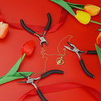 URSKYTOUS 4Pcs Jewelry Pliers Set Jewelry Making Pliers Tools Kit Include Jewelry Making Needle Nose Chain Nose Round Bent Pliers Wire Cutter for Bracelet Beading Craft Jewelry Making Supplies (Black) - color: Cn Black