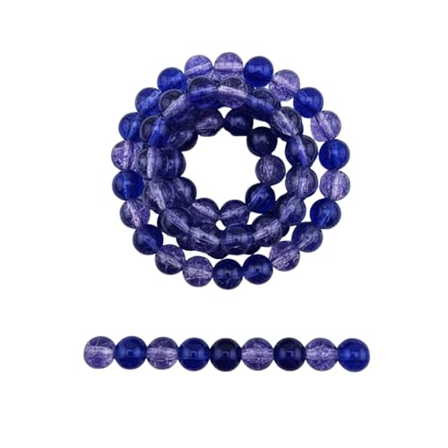 DandS ltd Crackle Lampwork Glass Beads for Jewelry Making, Dark Purple, Vibrant DIY Bracelets, Necklaces, Earrings, Beading Supplies & Craft Kits for Handmade Jewelry, 80pcs 0.39 inch (10mm), #J235-10 - color: Dark Purple