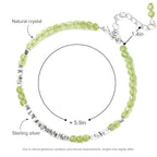 Natural Crystal Cut Bead Bracelet, 925 Silver Faceted Gemstone Jewelry for Women, Handmade Chakra Design Gift for Birthday Christmas Daily Wear - color: Green Peridot