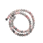 6mm Natural Rhodonite Stone Beads Heart Shape Cute Fine Gems Spacer Beads Fit Jewelry Making DIY Exquisite Necklace Bracelet Accessory - color: Rhodonite