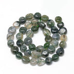 30-45Pcs/Strand Natural Moss Agate Beads 15.7" Irregular Nuggets Stone Beads 8-15mm Gemstones Loose Spacer Bead for DIY Bracelet Necklace Jewelry Making Crafting - color: Moss Agate