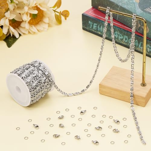 Jabogrii 16.4 Feet Stainless Steel Chain for Jewelry Making Silver Craft Bulk Chain Roll Handmade Jewelry Making Supplies - color: Silver