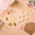 Kajaia 114 Pcs Polymer Clay Earring Cutters Bohemian Flowers Leaf Polymer Clay Earring Cutters Set Jewelry Making Supplies for Women Craft DIY - color: Fresh Style
