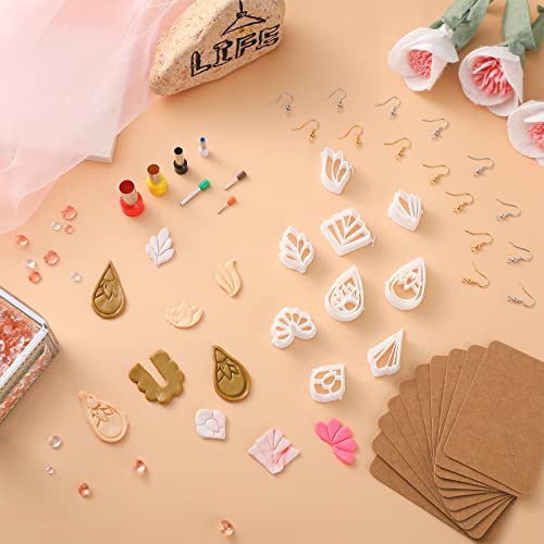 Kajaia 114 Pcs Polymer Clay Earring Cutters Bohemian Flowers Leaf Polymer Clay Earring Cutters Set Jewelry Making Supplies for Women Craft DIY - color: Fresh Style