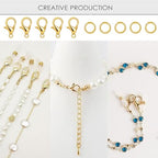 32.8 Feet Necklace Chain Width 3 mm Twisted Chain for DIY Jewelry Making，Necklace Chains Set with 30Pcs Lobster Clasps 60Pcs Jump Rings