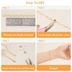 YOUBEIYEE 16.4 Feet Heart Chain 18K Gold Plated Stainless Steel Chains Bulk for Jewelry Making - color: Heart Gold
