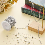 Jabogrii 13 Feet Silver Stainless Steel Jewelry Making Chains Bulk Handmade Heart Chain for Jewelry Making - color: Heart Silver