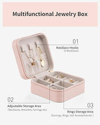 VLANDO Travel Jewelry Case - Teacher Appreciation Gifts for Women - Small Jewelry Travel Organizer Box Travel Essentials Gift for Teen Girl Women - Pink - color: A.Pink