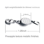 Built-in Safety Locking Magnetic Jewelry Clasp for Necklace and Bracelet Light Small Extender Lobster Clasps Pineapple Texture Metallic Finishes Glod and Silver - color: Pineapple Gold and Silver