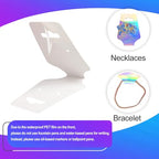 210 PCS Bracelet Holographic Display Cards Sturdy Necklace Holder Cards Self Adhesive Jewelry Packaging Selling Card for Small Business of Keychain Earring Hair Band and Scrunchies Hanging - color: 210 Holographic