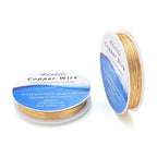 Adabele 164 Feet Premium Tarnish Resistant Round Jewelry Wire Copper Beading Wire Spool Bulk (0.7mm/21 Gauge) 18K Gold Plated for DIY Craft Jewelry Making BF286-7 - color: 18K Yellow Gold/Light Gold, size: 0.7mm (21 Gauge) wire - 2 Rolls