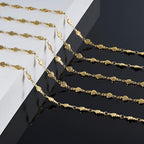 KYUNHOO 13 Feet Stainless Steel Chains Bulk on Spool Gold Plated Chain for Jewelry Making with Lobster Clasps and Jump Rings for Necklace Jewelry Crafts DIY - color: Mushroom Gold