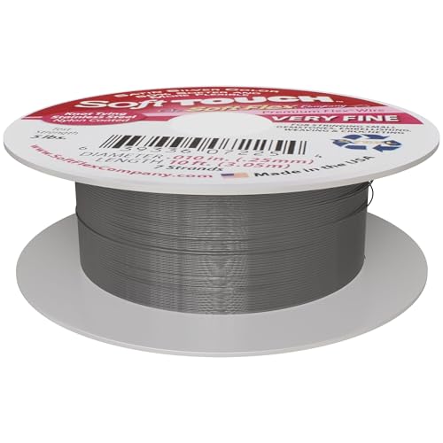 Soft Flex Kink Resistant Beading Wire - Very Fine 0.10 Diameter - Jewelry Making Bead Wire - 10 Ft - style: Satin Silver