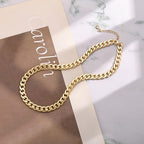 Moodear Gold Necklace for Women Dainty Chunky 14K Gold Plated/Sliver Plated Chain Necklace Cuban Link Paperclip Chain Choker Toggle Clasp Layered Necklace for Women Trendy Fashion Gift - style: Cuban Link Chain