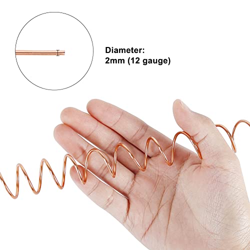 Tenn Well Aluminum Wire, 100 Feet 2mm Bendable Metal Craft Wire for Sculpting, Plants, Gardening, Bonsai Training, Jewelry Making(12 Gauge, Copper Tone) - color: Copper
