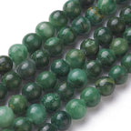 61Pcs Natural African Jade Beads 6mm Round Grade A Gemstone Beads Green Smooth Stone Loose Bead for DIY Bracelets Necklace Earrings Jewelry Making - color: Natural African Jade, size: 6mm