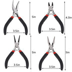 URSKYTOUS 4Pcs Jewelry Pliers Set Jewelry Making Pliers Tools Kit Include Jewelry Making Needle Nose Chain Nose Round Bent Pliers Wire Cutter for Bracelet Beading Craft Jewelry Making Supplies (Black) - color: Cn Black