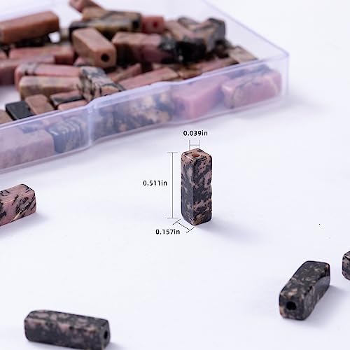 Natural Rhodochrosite Rectangle Tube Beads 4x13mm 38cm/str Loose Semi Gemstone Stone Beads for Making Bracelets Necklace Earrings - color: Rhodochrosite, size: 4x13mm Rectangle