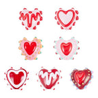 Beadthoven 7Pcs Bumpy Heart Lampwork Glass Beads Red Heart Shaped Glass Crystal Bead Charm Handmade Valentines Love Crystal Bead for Jewelry Making Bracelet Earrings Ornaments DIY Supplies - color: Heart Red