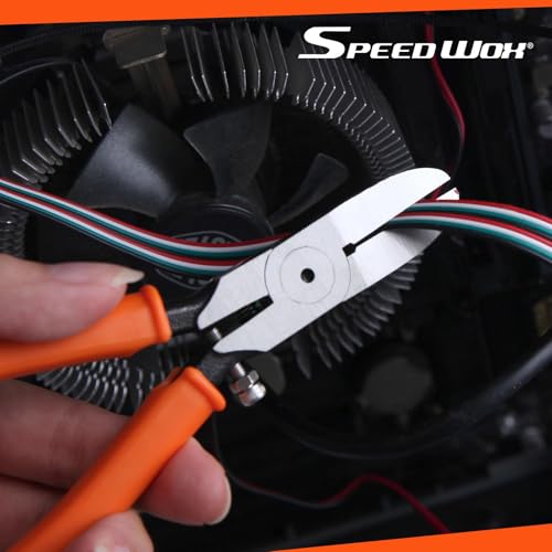 SPEEDWOX 6 Inch Precision Flush Side Cutters With Longer Cutting Edge, Ultra Sharp Wire Cutter Side-Cutting Pliers With Longer Flush Cutting Edge Flush Cut Trimmers For Cables Wires Zip Ties Model - size: 6" with 28mm longer Jaw
