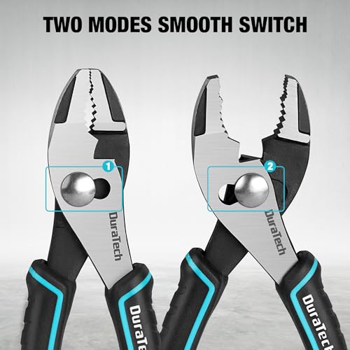 DURATECH 6 Inch Slip Joint Pliers, Small Pliers with Comfortable TPR Handle, High Carbon Steel, Swivel Rivet, Strong Sharp Teeth, Pliers for Tightening, Loosening and Gripping Nuts and Bolts - size: 6 Inch