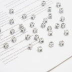 1000pcs Square Letter Beads for Bracelets, 6x6mm Silvery Cube Alphabet A-Z Beads for Jewelry Making Friendship Bracelets (Cube Silver) - color: 6x6mm silver