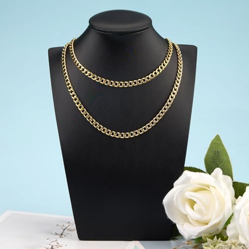 Gold Plated Chains for Jewelry Making Stainless Steel Cuban Necklace Bulk Hip Pop Punk Jewelry Gift (10pcs,16inch) - color: Gold 16", size: 1.4mm