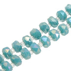 PATIKIL 75 Pcs 8mm OD 5mm Thick Crystal Glass Beads, Rondelle Crystal Beads Faceted Cut Gemstone Strand with Spacer Beads for Craft, Bracelet, Necklace, Turquoise Blue Porcelain - color: Turquoise Blue Porcelain
