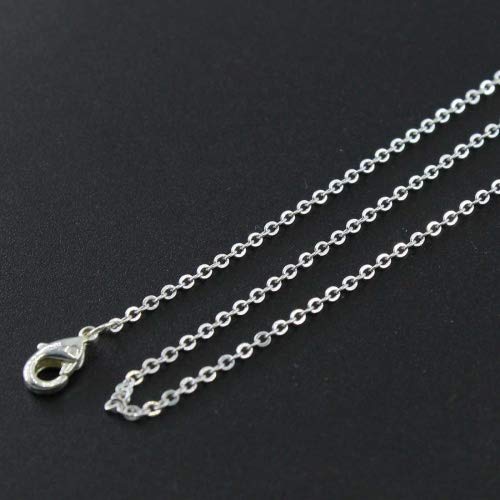 Wholesale 12 PCS Silver Plated Solid Brass Flat Cable Chains Bulk for Jewelry Making (18 Inch(1.5MM)) - color: Silver, size: 18 inch-0.059 inch